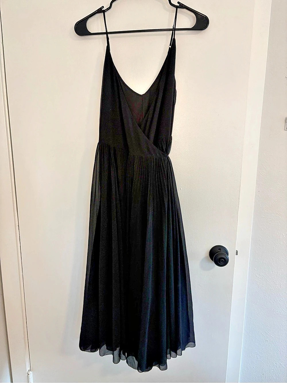 Aritzia Wilfred Slip Dress Black Pleated Midi Dress Like New